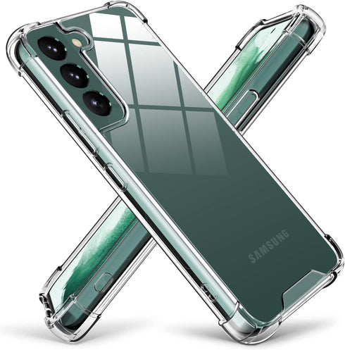 KIOMY Case for Samsung Galaxy S22 5G Shockproof Bumper Protective Cover with Airbags Corners Hybrid Design Hard PC Back with Flexible TPU Frame Cl...