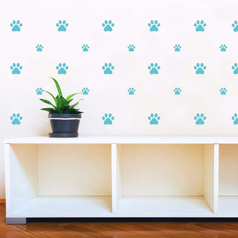 49 Pieces/Set Dog Paws Wall Decals Vinyl Pawprints Sticker Animal Footprint Wall Art Decoration for Kids Boy Girl Baby Nursery Bedroom Living Room...