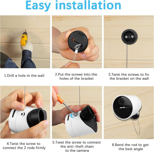Anti-Drop Chain for Simplisafe Outdoor Camera - Prevent from Falling/Stolen - Simplisafe Outdoor Safety Camera Anti Theft ?2-Pack?...