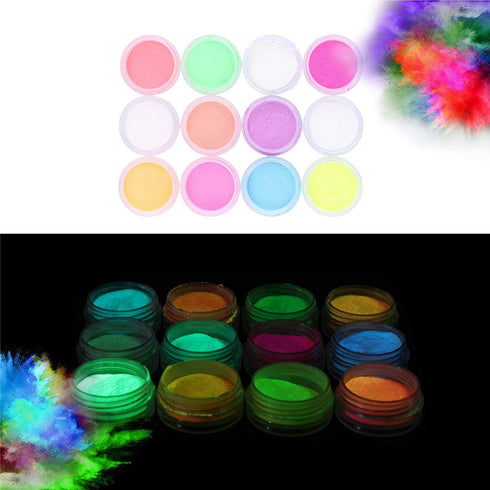 Glow in the Dark Powder –(Pack of 24) Luminous Pigment Powder Fluorescent UV Neon Color Changing luminescent Phosphorescent Thermochromic Dye Dust...