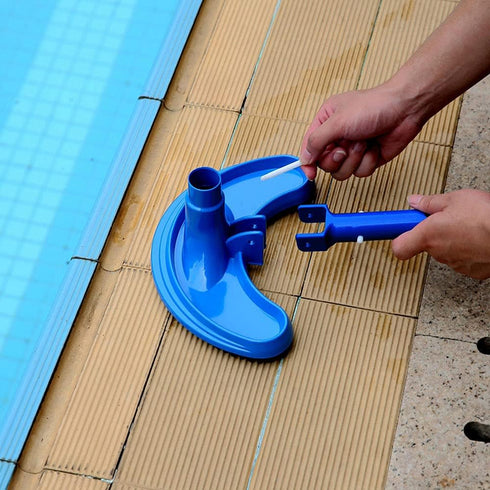 Vacuum Head Handle 2PCS Blue Color Vacuum Pool Brush Handle Universal Replacement Parts with V Clips and Pins for Swimming Pool Spa Vacuum...