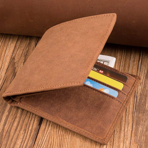 Mom Son Wallet - Engraved Leather Men Wallet- RFID Wallet Father's Day Gift For Husband Boyfriend - Christmas Birthday Gift For Son From Mom And D...