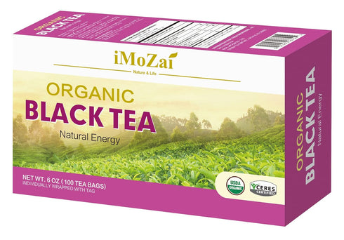 Imozai Organic Black Tea Bags 100 Count Individually Wrapped...
