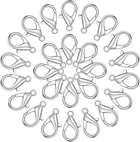 Syhood 100 Pcs Lobster Claw Clasp 0.91x0.47 Inch Large Lobster Claw Clasp Necklace Bracelet Fastener Hook DIY Jewelry Finding(2.3 x 1.3 Cm/ 0.91 x...