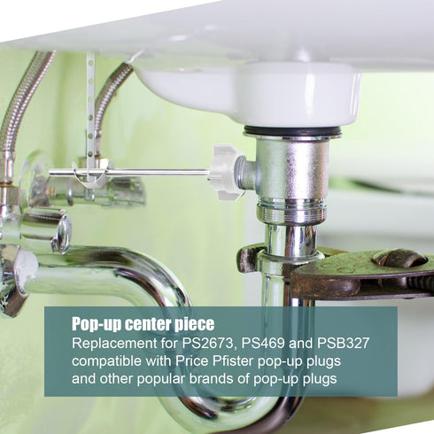 2pcs Lavatory Pop Up Center Piece Assembly, Sink Ball Pivot Rod Replacement Compatible with Price Pfister Pop Up Stopper and Other Popular Brands ...