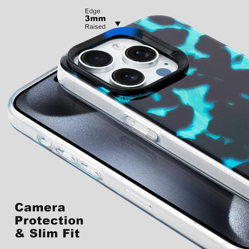 Compatible with iPhone 13/14/15 Case, Blue Leopard Print for Girl Women Men, TPU Bumper Clear Phone Case Cover Designed for iPhone 13/14/15 6.1 In...