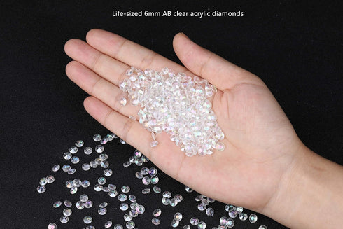 5000 pcs/Pack Wedding Table Scatter Confetti Crystals Acrylic Diamonds 6 mm Rhinestones for Wedding, Bridal Shower, Vase Beads Decorations (6mm, L...