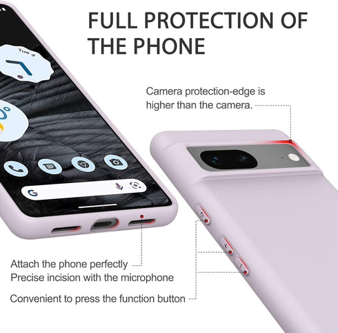 Amzpas Silicone Phone Case Compatible with Google Pixel 7, Soft Protective Smart Phone Case for Women Men, Durable Anti-Scratch Shockproof Phone C...