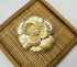 New European and American retro matte golden leaves camellia set with gems ladies fashion personality brooch...