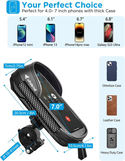 whale fall 360°Rotatable Bike Phone Holder Waterproof, Newest Bike Phone Mount Bike ?Handlebar Bag Bike Accessories Motorcycle Electric Bike Cell ...