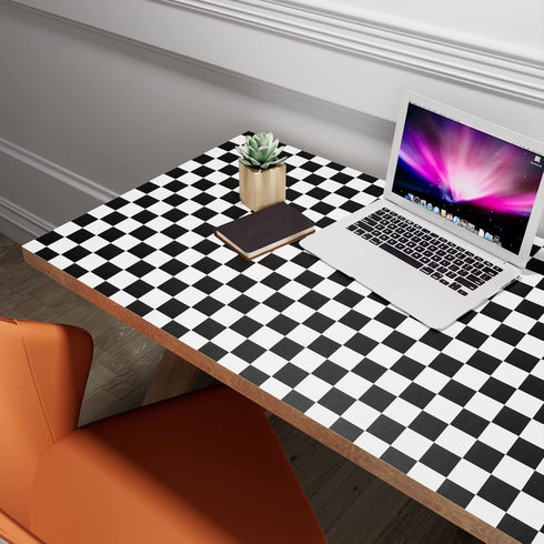 YENHOME Removable Checkered Wallpaper Small Checkered Peel and Stick Wallpaper Neutral Black and White Checker Contact Paper Waterproof Wallpaper ...