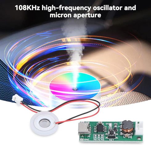 Ultrasonic Mist Maker Humidifier, 5V Atomization Disc 108KHz Mist Atomizer DIY Humidifier with PCB, DIY Mist Atomizer USB Board Ultrasonic Atomiza...