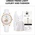 Women's Quartz Watch: Water-Resistant, Night-Luminous, High-End Ladies' Quartz Wristwatch with Calendar, Luxury Watch Gift (White+White)...