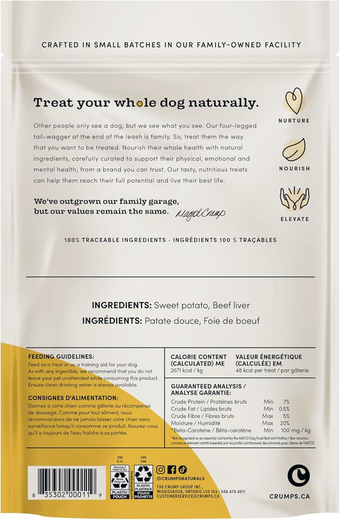 Crumps' Naturals Sweet Potato And Liver For Pets, 11.6-Ounce...
