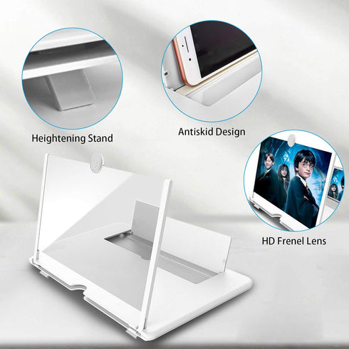 14 Inch Phone Screen Magnifier, HD Mobile Phone Screen Amplifier Pulling-Out Movie Video Enlarger Eye Protection with Foldable Stand Holder for Al...