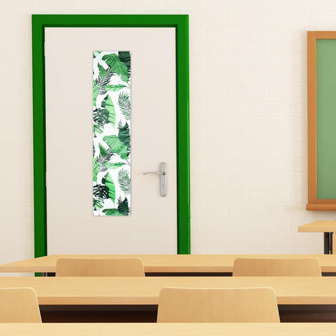 2 Pcs Classroom Door Window Cover Blackout Window Shades 8 x 36 Inches Tropical Leaves Patterns Side Door Window Curtain for Classroom Glass Door ...