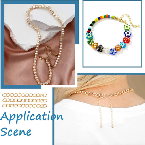 Craftdady 90Pcs Golden Twist Extender Chains 1.77-1.97 Inch Removable Chain Extension Tails for Necklace Bracelet Anklet...