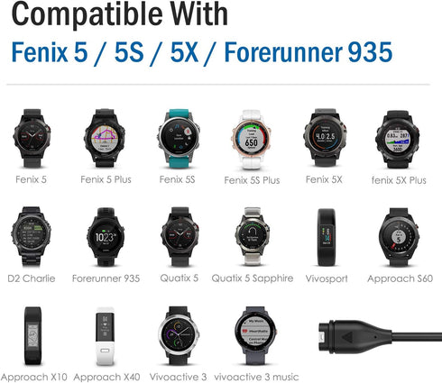 MoKo Charger Compatible with Garmin Fenix 7/7S/7X/6/6S/6X Pro/5/5S/5X Plus/Vivoactive 3/4/4S/Forerunner 45/245/745/945/Venu 2S/2 Plus/Instinct/EPI...