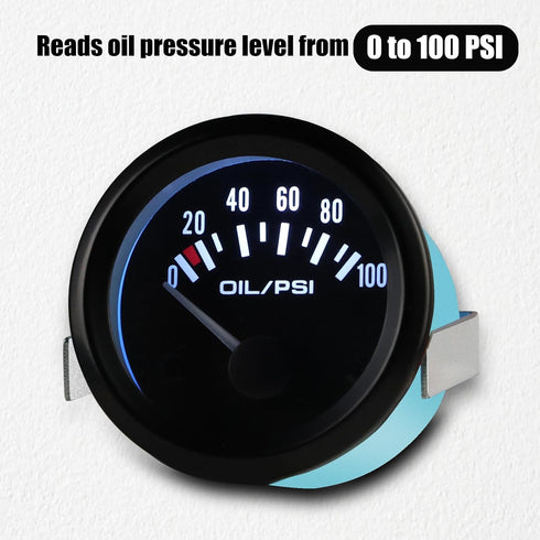 WATERWICH 2" 52mm Oil Pressure Gauge 0-100 PSI DC12V Press Gauge Meter Kit for Car Truck Vehicle Automotive...