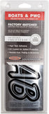 Hardline Products Series 400 Factory Matched 3-Inch Boat & PWC Registration Number Kit, Chrome/Black - CHBKG400...