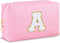 Initial Makeup Bag Personalized Preppy Cosmetic Bag Travel Toiletry Bag Waterproof PU Small Makeup Pouch Bag for Purse Birthday Gift Cute Stuff fo...