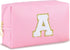 Initial Makeup Bag Personalized Preppy Cosmetic Bag Travel Toiletry Bag Waterproof PU Small Makeup Pouch Bag for Purse Birthday Gift Cute Stuff fo...