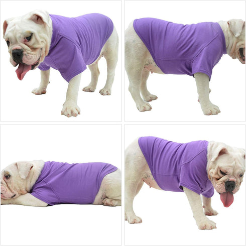 Lovelonglong 2019 Pet Clothing Dog Costumes Basic Blank T-Shirt Tee Shirts for Small Dogs Purple L...