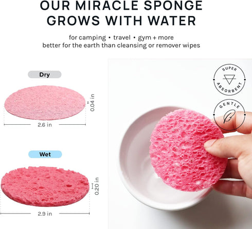 AOA Studio 100-Count Compressed Facial Sponges 100% Natural Cosmetic Spa Sponges for Facial Cleansing, Exfoliating Mask, Remove for Makeup, Dead S...