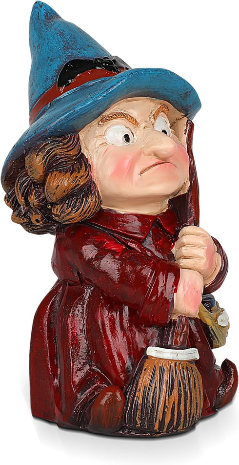 Witch Garden Gnome Statues, Funny Witch Dwarf Outdoor Statue Collectible Figurines for Yard Decor Landscape Porch Decoration Outside Novelty Gift...