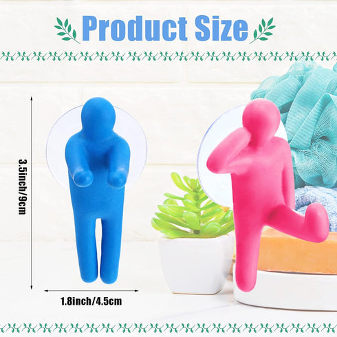 8 Pieces Shower Toothbrush Holder Suction Cup Hooks Toothbrush Holder Colorful People Design Wall Mounted Suction Hook for Bathroom Razor Utility...