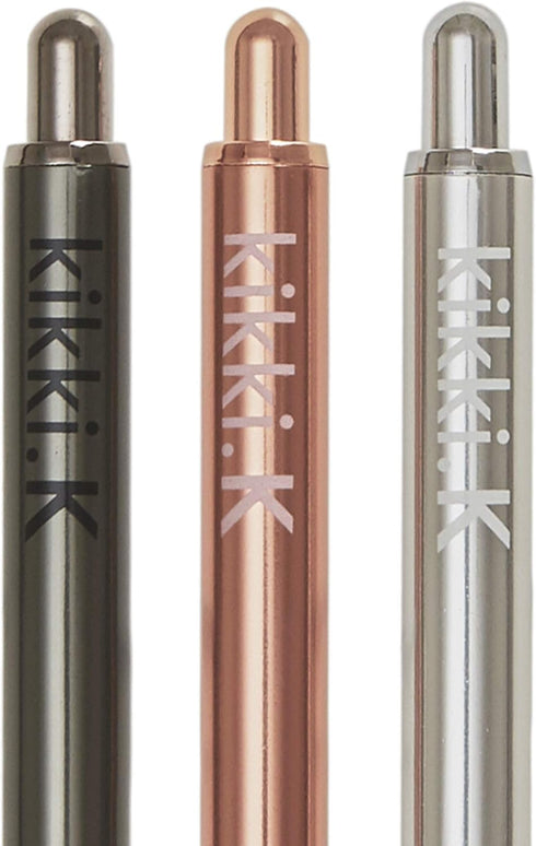 kikki.K Everyday Essentials Designer Collection - Metal Retractable Ballpoint Pen 3Pk Metallics, Features a Metal Barrel, Mix and Match Colors wit...