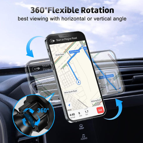pop-tech Air Vent Phone Holder for Socket Mount, 360° Rotation Vent Clip Car Mount Silicone with Adjustable Switch Lock for Collapsible Grip/GPS N...
