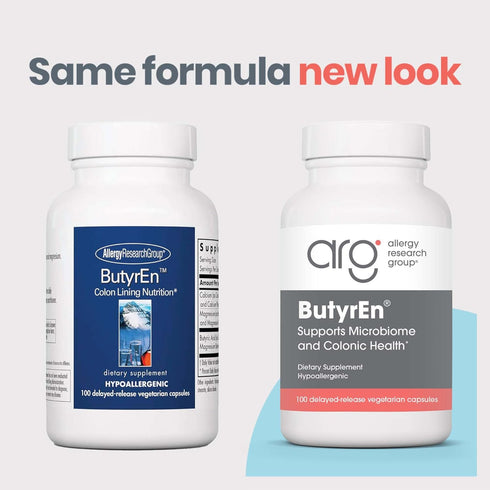 Allergy Research Group ButyrEn - Butyrate Gut Health Supplement for Women and Men, Colon and Digestive Support with Tributyrate Complex, Butyric A...