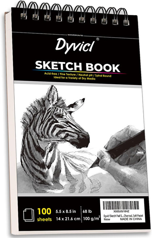 Dyvicl Sketch Pad 5.5"x8.5" Sketch Book, 100 Sheets (68 lb/100gsm), Spiral Sketchbook Acid Free Drawing Paper for Kids Adults Beginners Artists...