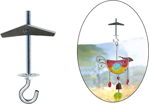 Alovexiong 4 Pack Carbon Steel Plasterboard Ceiling Hooks Spring Toggle Wing Bolts Hanger Wall Ceiling Installation Cavity Wall Fixing Anchors Cei...