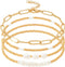 Gold Pearl Beaded Bracelets for Women Stackable Set, Elegant Delicate Paperclip Link Stretch Chain Summer Bracelet Dainty Trendy Gold Jewelry Birt...