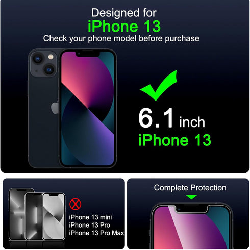IMBZBK 3 Pack Screen Protector for iPhone 13 Tempered Glass with 3 Pack Camera Lens Protector, Accessories 9H Anti Scratch for Apple 13, 2.5D Curv...