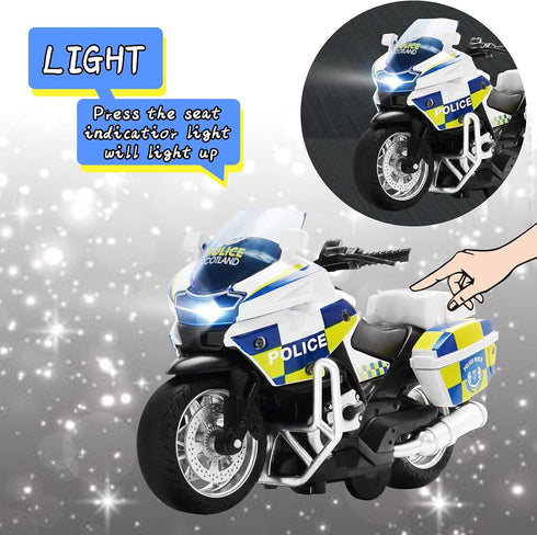 Die Cast Toy Motorcycle Model - Pull Back Vehicles with Sounds and Lights, Motorcycle Toys for Kids 3-9, for Youngsters who are into Collectible S...