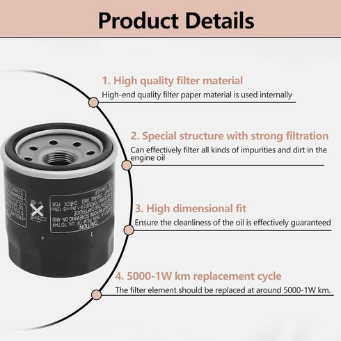 Oil Filter for Yamaha BRUIN 350 KODIAK 400 450 WOLVERINE GRIZZLY 660 RHINO XVZ1300 XV1600 XV1700 XV1900 ROAD STAR YZF R1 R6 VMX1200 1700 1996-2015...