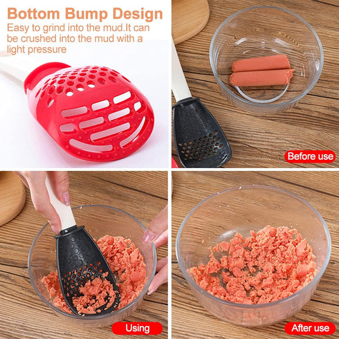 2PCS Multifunctional Kitchen Cooking Spoon, Skimmer Scoop Food Strainers for Cooking, Mashing, Draining, Grating, Non-stick Small Spatula Spoon Ki...
