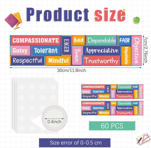 60 Pcs 59 Feet Positive Words Bulletin Board Borders Motivational Bulletin Board Paper Teachers Chalk It Up Calendar Trimmer Border for Bulletin B...