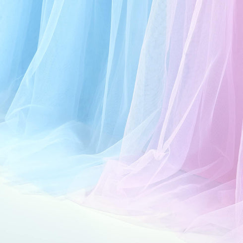 Suppromo 6ft Pink and Blue Tulle Table Skirt for Gender Reveal Tutu Table Clothes Cover for Baby Shower Boy or Girl Birthday Party Wedding Cake Ge...