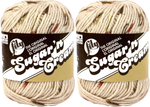 Lily Sugar 'n Cream 100% Cotton Limited Edition Yarn ~ 2-Pack (Sonoma Print #2018)...