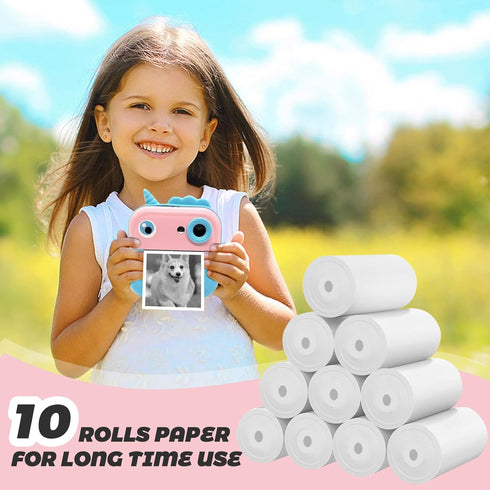 10 Rolls Thermal Printer Paper, White Printer Paper For Mini Sticker Receipt Printer Portable Bluetooth Pocket Printer, Mini Printer Paper Refill ...