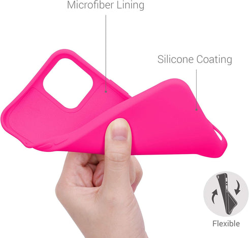 kwmobile Case Compatible with Apple iPhone 12 Pro Max Case - Slim Protective TPU Silicone Phone Cover - Neon Pink...