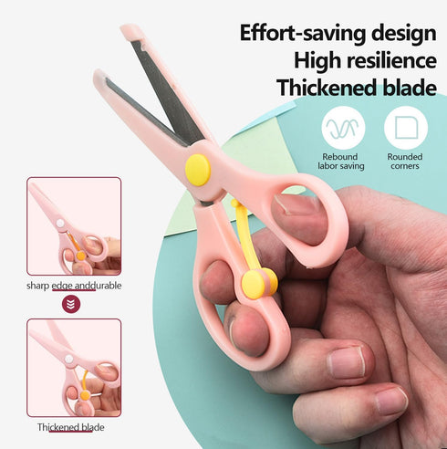 Safety Craft Scissors For Kids 3-Pack,Preschool Training Scissors,Ergonomic Handle Perfect for Paper Cutting-2.0 (Pink+ Baby blue+ Deep Blue)...