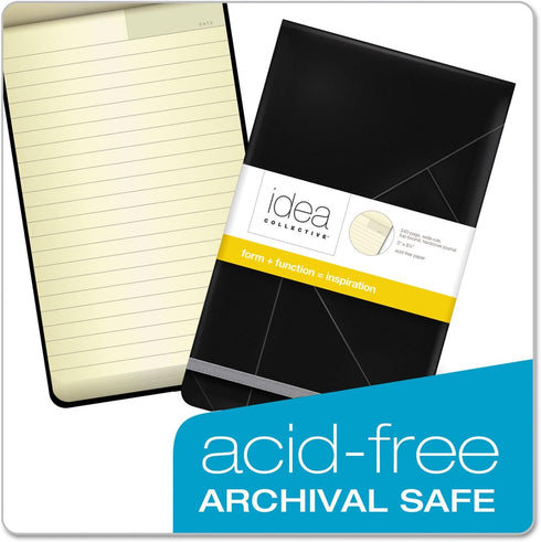 Oxford Idea Collective Top-Bound Medium Hardcover Journal, 5" x 8-1/4", Legal Rule, Black Cover, 120 Sheets (56886)...