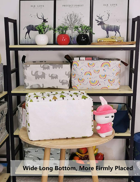 QUEENLALA Rectangular Laundry Hamper/Foldable Nursery Laundry Basket for Organizing/Storage Bin Baskets/Children Toy Office Bedroom/Toy Bin Closet...