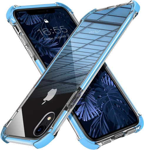 MATEPROX Compatible with iPhone XR Case Clear Anti-Yellow Heavy Duty Bumper Protective Shockproof Case for iPhone XR 6.1'' (Blue)...