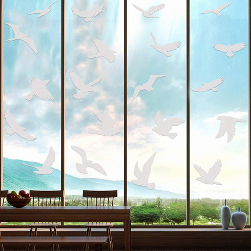 Boao Large Size Anti-Collision Window Clings - Translucent/Dusted Bird Deterrent for Doors, Windows & Glass...